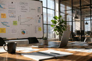 Operational capacity planning with workload, processes, resources, and business growth